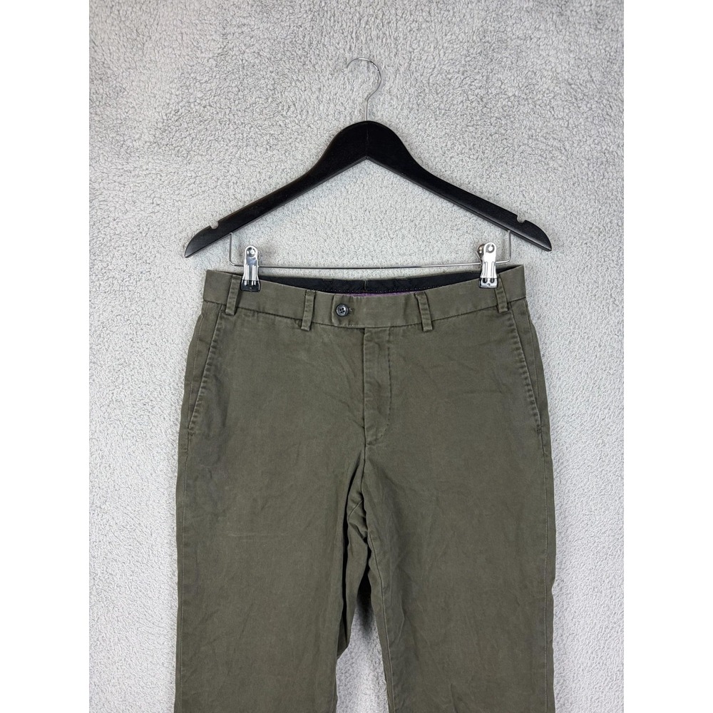 Hiltl Mens 32x29 Green Classic Fit Stretch Chino Pants Casual Office 71795